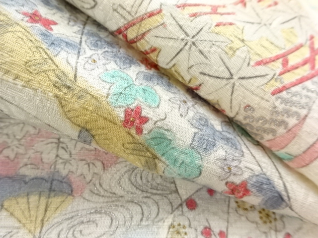  誰が袖模様単衣小紋着物